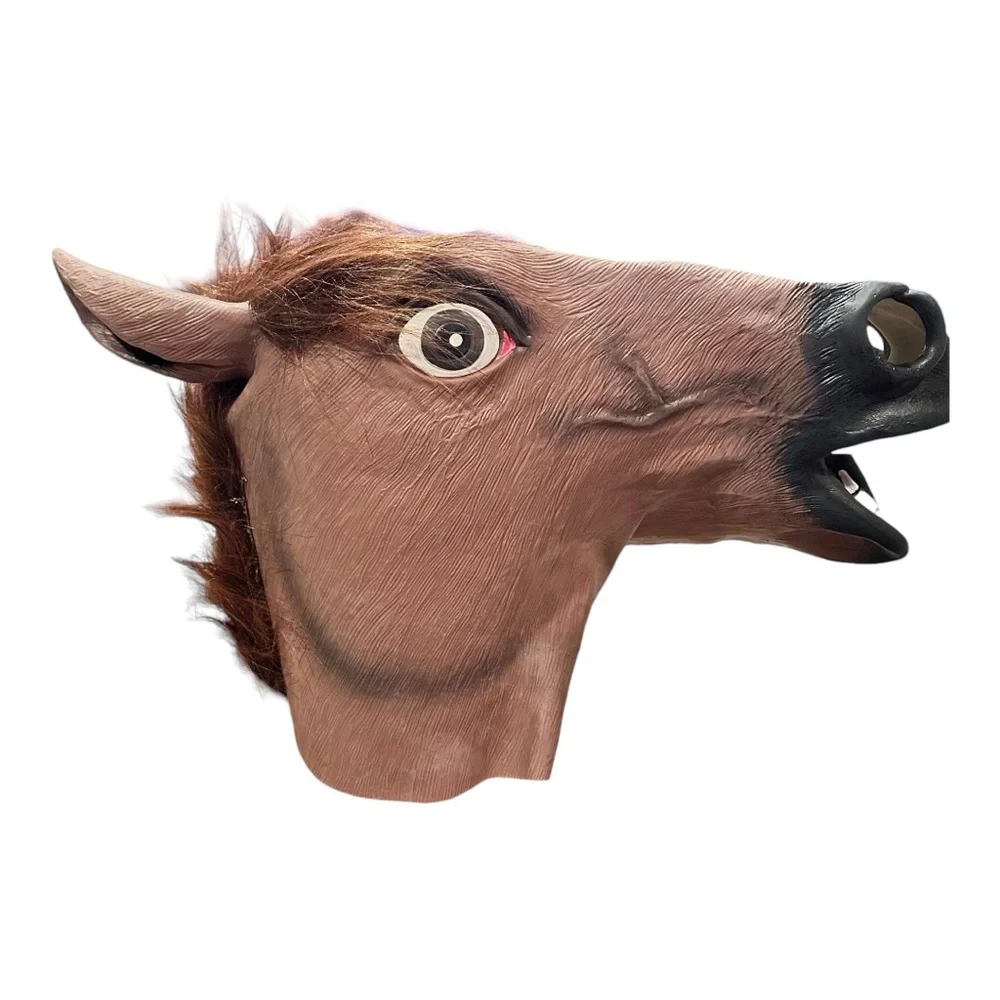 NEW BROWNISH/RED HALLOWEEN HORSE DELUXE MASK UNISEX KIDS & ADULTS